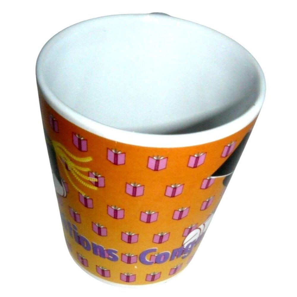 Graduation Cap Diploma Ceramic Mug Cup With "Congratulations" Text Gift Pattern - Picture 4 of 4